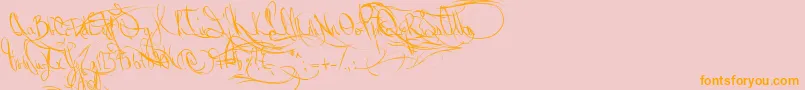 Waterwaysseafarers-Schriftart – Orangefarbene Schriften auf rosa Hintergrund