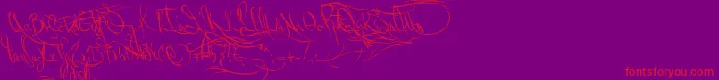 Waterwaysseafarers-Schriftart – Rote Schriften auf violettem Hintergrund