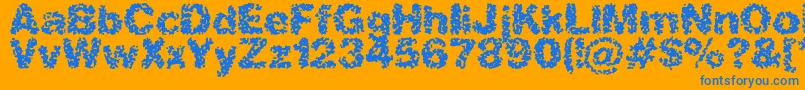 Aspastic Font – Blue Fonts on Orange Background