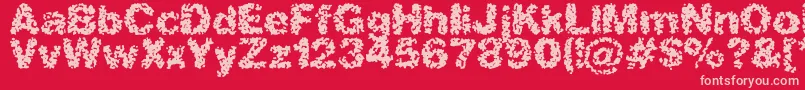 Aspastic Font – Pink Fonts on Red Background