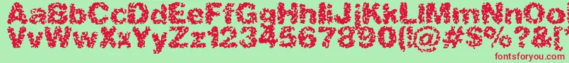 Aspastic Font – Red Fonts on Green Background