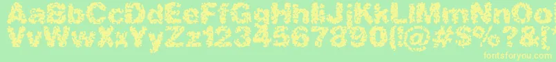 Aspastic Font – Yellow Fonts on Green Background