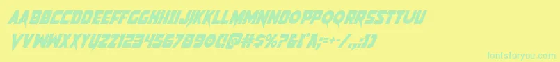 Pistoleercondital2 Font – Green Fonts on Yellow Background