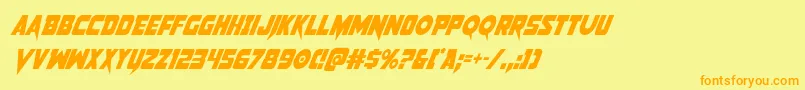 Pistoleercondital2 Font – Orange Fonts on Yellow Background