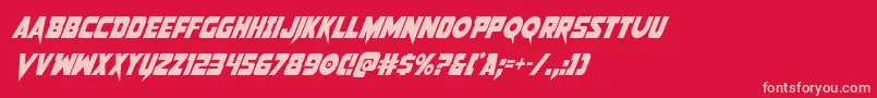 Pistoleercondital2 Font – Pink Fonts on Red Background