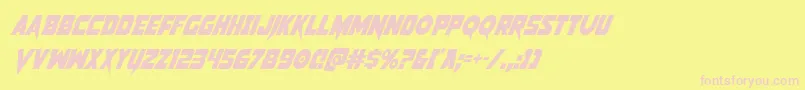 Pistoleercondital2 Font – Pink Fonts on Yellow Background