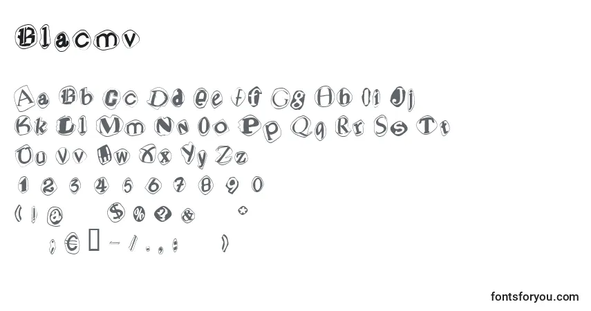 Fuente Blacmv - alfabeto, números, caracteres especiales