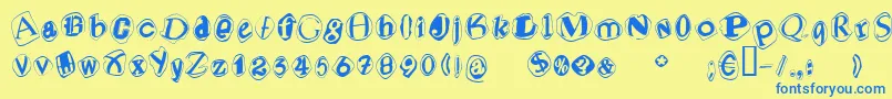 Blacmv Font – Blue Fonts on Yellow Background