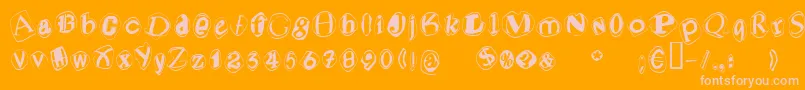 Blacmv Font – Pink Fonts on Orange Background