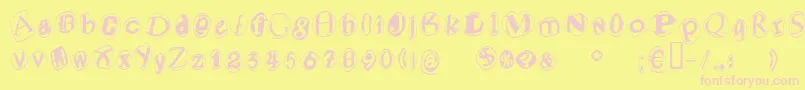 Blacmv Font – Pink Fonts on Yellow Background