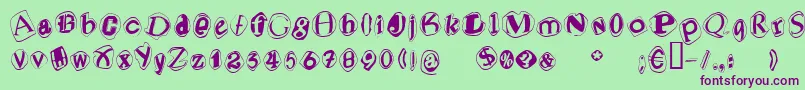 Blacmv Font – Purple Fonts on Green Background