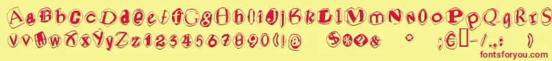 Blacmv Font – Red Fonts on Yellow Background