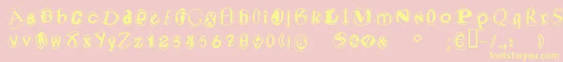 Blacmv-Schriftart – Gelbe Schriften auf rosa Hintergrund