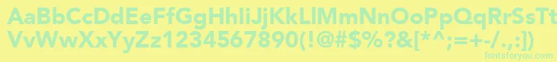 フォントExpoBlackSsiBlack – 黄色い背景に緑の文字
