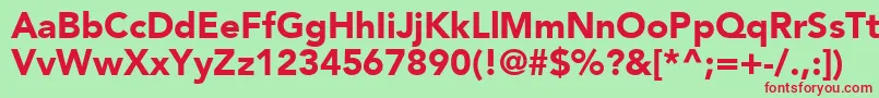 ExpoBlackSsiBlack-fontti – punaiset fontit vihreällä taustalla