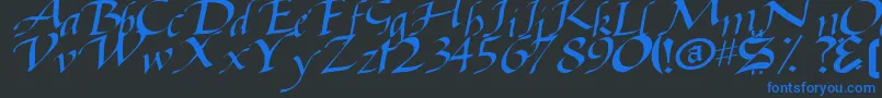 BaggageRegularTtstd Font – Blue Fonts on Black Background