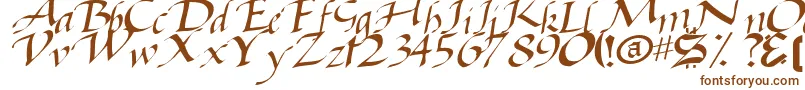 BaggageRegularTtstd-fontti – ruskeat fontit valkoisella taustalla