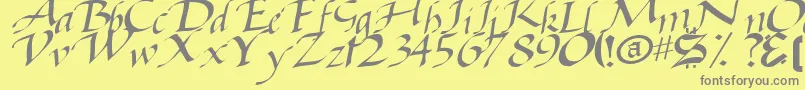 フォントBaggageRegularTtstd – 黄色の背景に灰色の文字