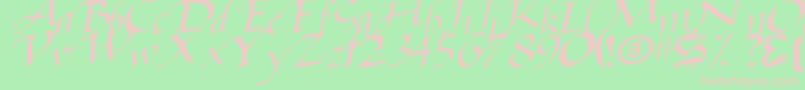 BaggageRegularTtstd-fontti – vaaleanpunaiset fontit vihreällä taustalla