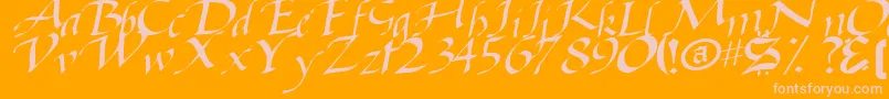 fuente BaggageRegularTtstd – Fuentes Rosadas Sobre Fondo Naranja