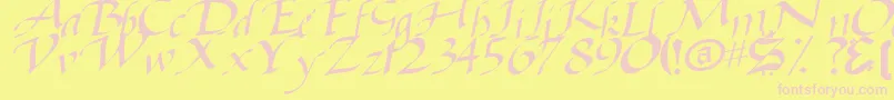 BaggageRegularTtstd-fontti – vaaleanpunaiset fontit keltaisella taustalla