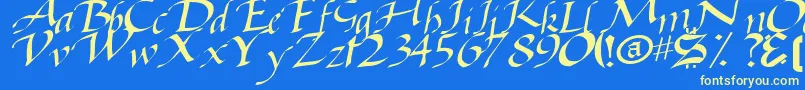 BaggageRegularTtstd Font – Yellow Fonts on Blue Background