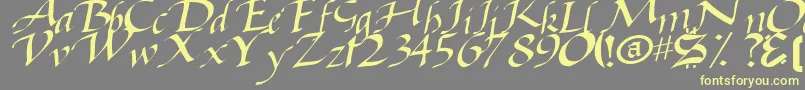 BaggageRegularTtstd-fontti – keltaiset fontit harmaalla taustalla