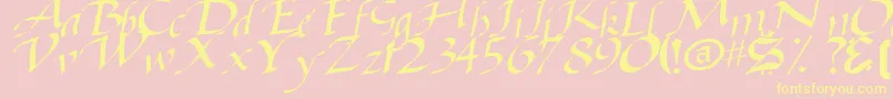 BaggageRegularTtstd Font – Yellow Fonts on Pink Background