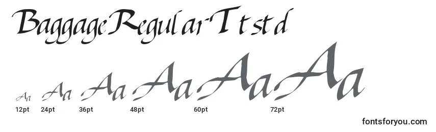 BaggageRegularTtstd Font Sizes