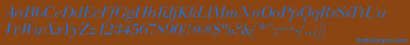 Шрифт BodoniDisplayItalic – синие шрифты на коричневом фоне