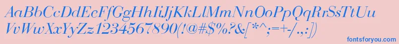 BodoniDisplayItalic Font – Blue Fonts on Pink Background