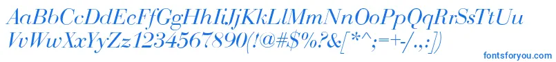 BodoniDisplayItalic Font – Blue Fonts on White Background