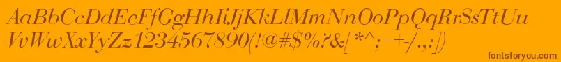 BodoniDisplayItalic Font – Brown Fonts on Orange Background