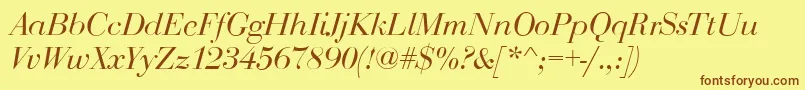 BodoniDisplayItalic Font – Brown Fonts on Yellow Background