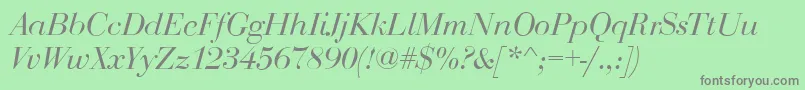 BodoniDisplayItalic Font – Gray Fonts on Green Background