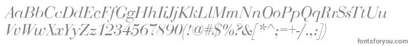BodoniDisplayItalic Font – Gray Fonts on White Background