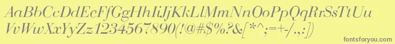BodoniDisplayItalic Font – Gray Fonts on Yellow Background