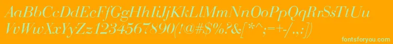 BodoniDisplayItalic Font – Green Fonts on Orange Background