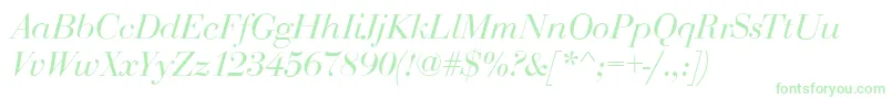 BodoniDisplayItalic Font – Green Fonts on White Background