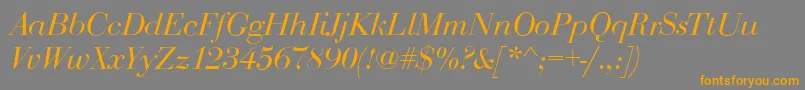 BodoniDisplayItalic Font – Orange Fonts on Gray Background