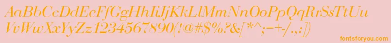 BodoniDisplayItalic Font – Orange Fonts on Pink Background