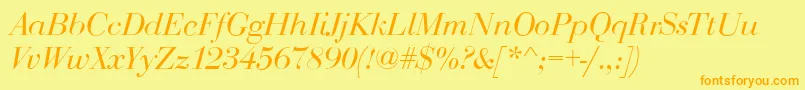 BodoniDisplayItalic Font – Orange Fonts on Yellow Background