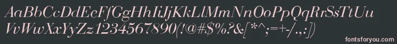 BodoniDisplayItalic Font – Pink Fonts on Black Background