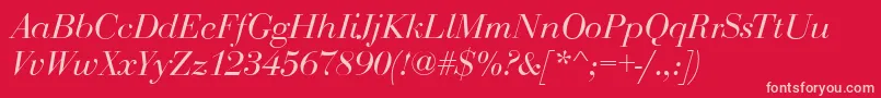 BodoniDisplayItalic Font – Pink Fonts on Red Background