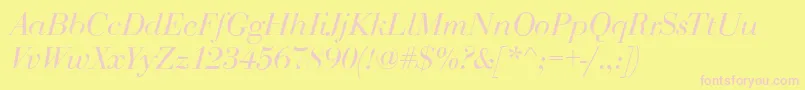 BodoniDisplayItalic Font – Pink Fonts on Yellow Background