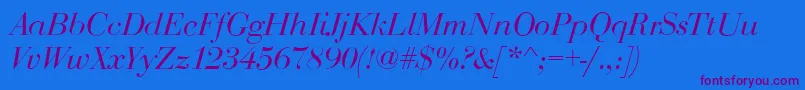 BodoniDisplayItalic Font – Purple Fonts on Blue Background