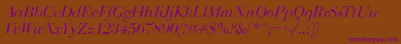 BodoniDisplayItalic Font – Purple Fonts on Brown Background