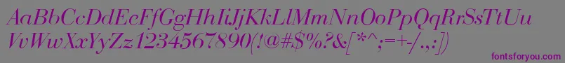 BodoniDisplayItalic Font – Purple Fonts on Gray Background