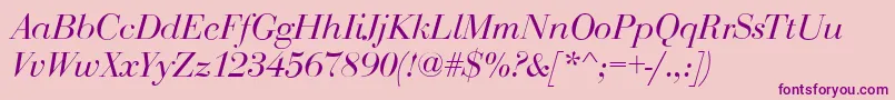 BodoniDisplayItalic Font – Purple Fonts on Pink Background