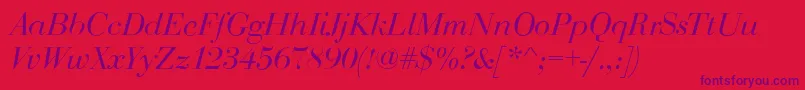 BodoniDisplayItalic Font – Purple Fonts on Red Background